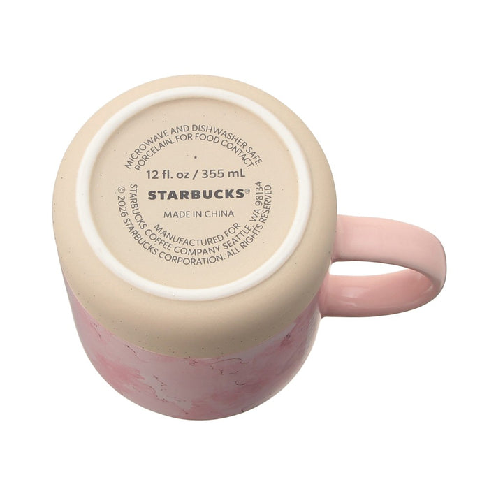 Starbucks Japan - 2026 Cherry Blossom "Sakura Shine Brightly" Collection x Mug Marble Pink 355ml (Release Date: Feb 16, 2026)