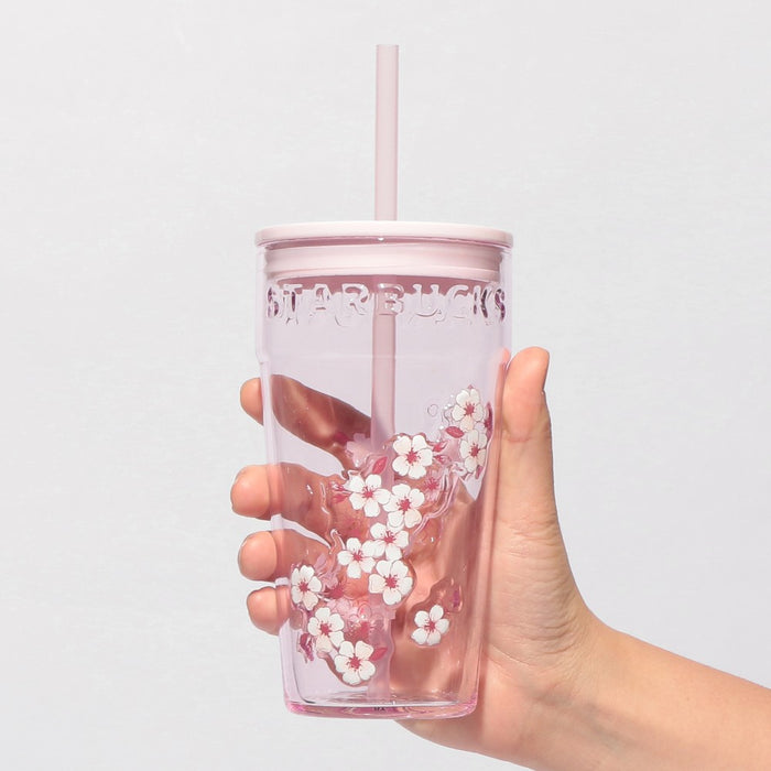 Starbucks Japan - 2026 Cherry Blossom "Sakura Shine Brightly" Collection x Glass Tumbler Pink 473ml (Release Date: Feb 16, 2026)