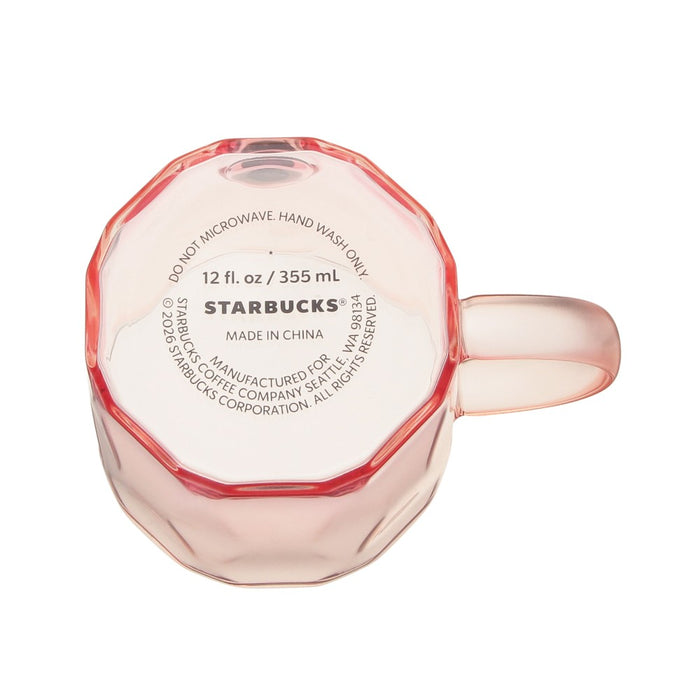 Starbucks Japan - 2026 Cherry Blossom "Sakura Shine Brightly" Collection x Heat-Resistant Glass Mug Medal Pink Gradient 355ml (Release Date: Feb 16, 2026)