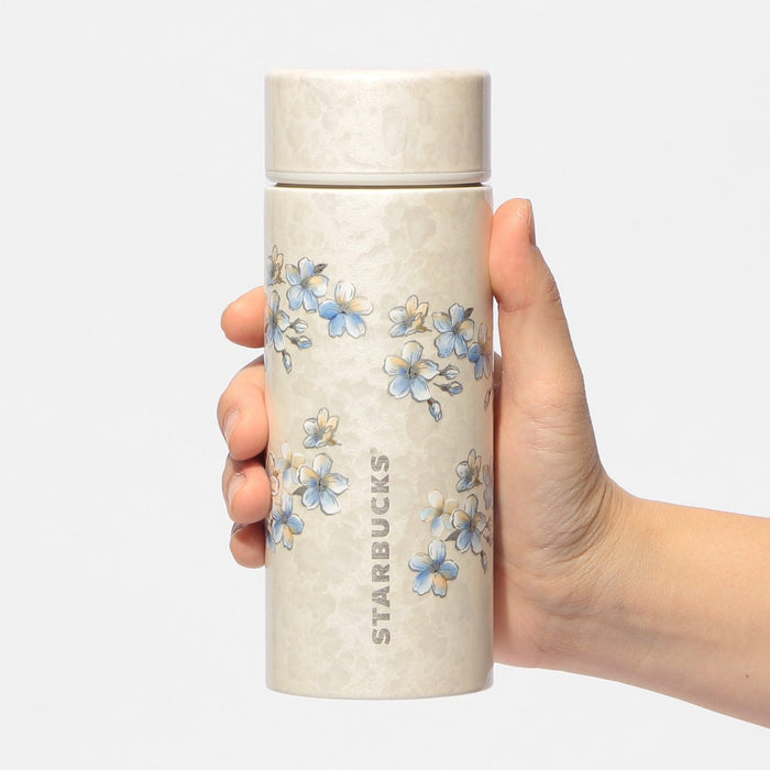Starbucks Japan - 2026 Cherry Blossom "Sakura Twinkle Gently" Collection x Stainless Steel Bottle , Shell White, 355ml (Release Date: Mar 3, 2026)