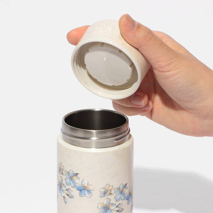 Starbucks Japan - 2026 Cherry Blossom "Sakura Twinkle Gently" Collection x Stainless Steel Bottle , Shell White, 355ml (Release Date: Mar 3, 2026)