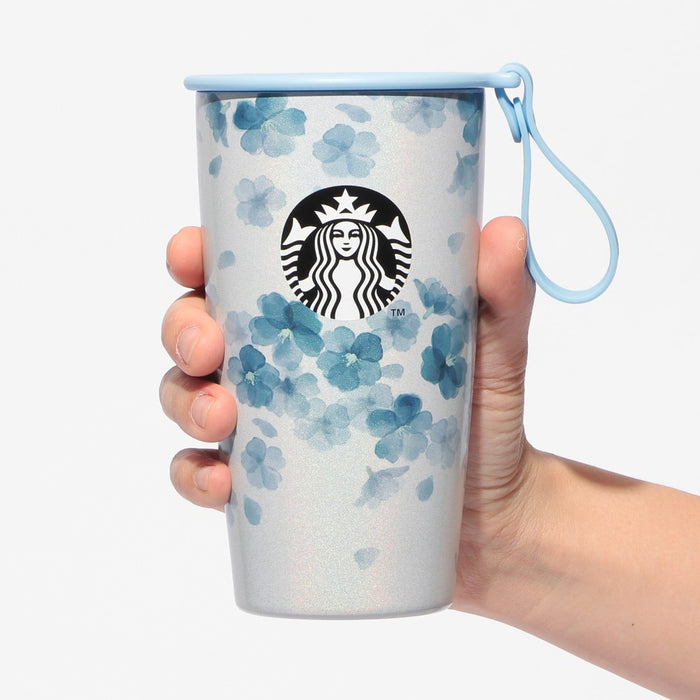 Starbucks Japan - 2026 Cherry Blossom "Sakura Twinkle Gently" Collection x Strap Cup Shape Stainless Steel Bottle, Airy Blue, 35ml (Release Date: Mar 3, 2026)
