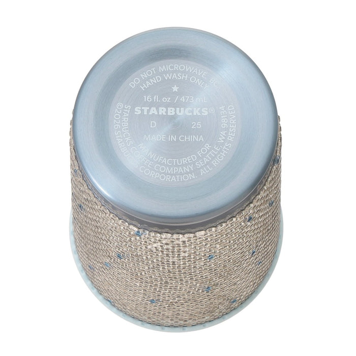 Starbucks Japan - 2026 Cherry Blossom "Sakura Twinkle Gently" Collection x AKURA2026 Stainless Steel Tumbler , Rhinestone Airy Blue, 473ml (Release Date: Mar 3, 2026)