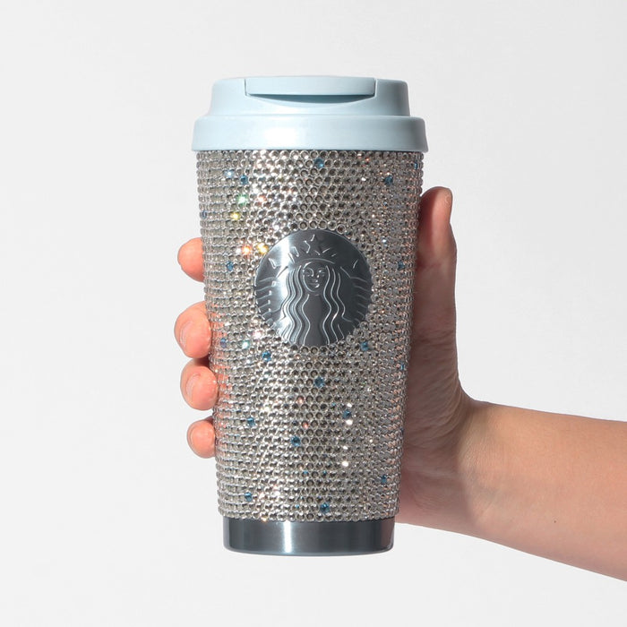 Starbucks Japan - 2026 Cherry Blossom "Sakura Twinkle Gently" Collection x AKURA2026 Stainless Steel Tumbler , Rhinestone Airy Blue, 473ml (Release Date: Mar 3, 2026)