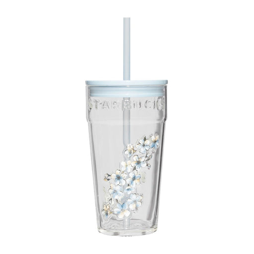 Starbucks Japan - 2026 Cherry Blossom "Sakura Twinkle Gently" Collection x Glass Tumbler, Airy Blue, 473ml (Release Date: Mar 3, 2026)