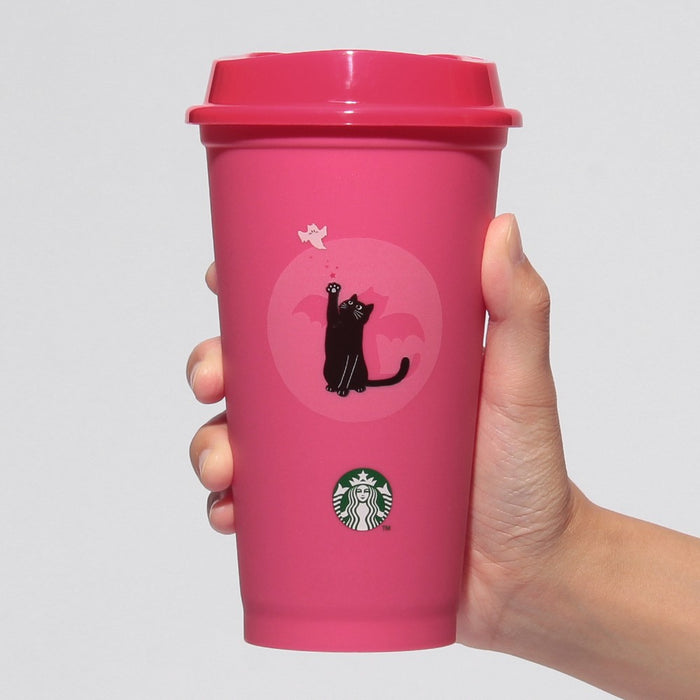 Starbucks Japan - 2026 Moon Light Halloween Collection x Color -Changing Reusable Cup 473ml + Halloween 2026 Reusable Cup Exclusive Drink Hole Cap Bearista Cat (Release Date: Oct 8, 2026)