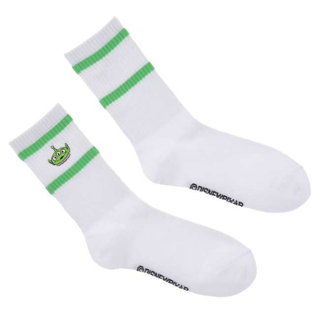 JDS - Little Green Men/Alien College Face Embroidery Sock 23-25