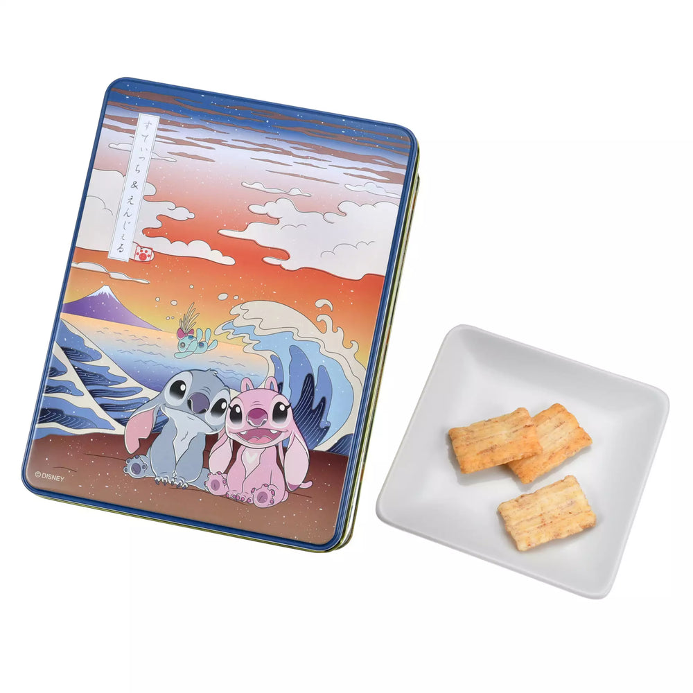 JDS - Japan Original x Stitch, Angel and Scrump Rice Crackers in a Can (Release Date: Apr 1, 2025)