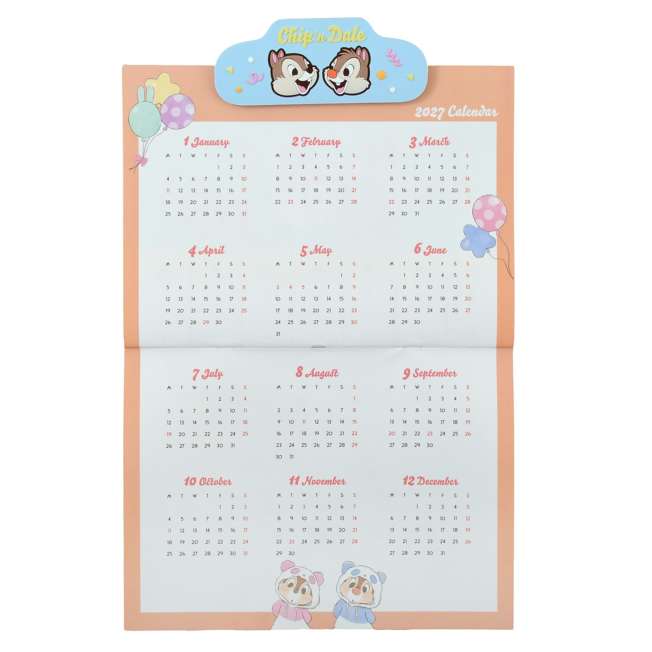 JDS - Calendar & Planner 2026 x Chip & Dale "Costume" Wall Calendar with Clip (Release Date: Aug 5, 2025)