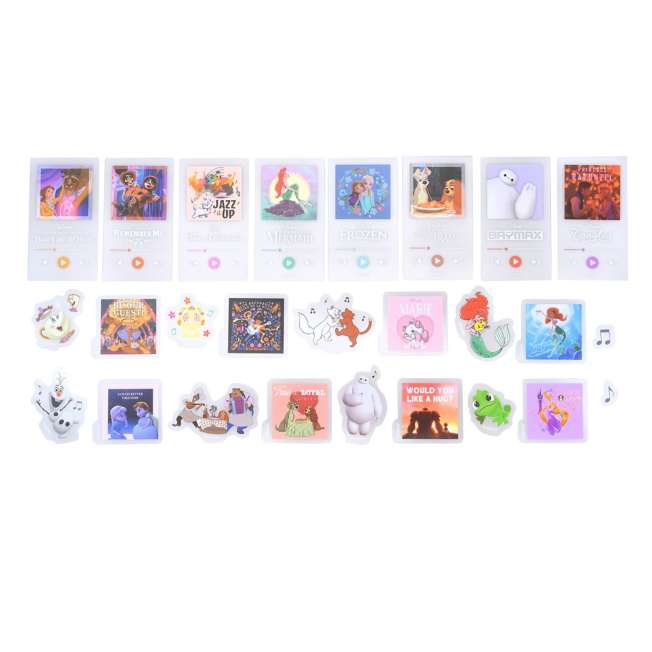 JDS - Sticker Collection x Disney Characters Music "Clear Peel and Stick" Princess Party Stickers