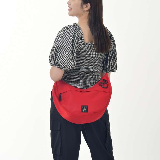 JDS - Casual Bag x Mickey Mouse "Half Moon Red Paracord" Shoulder Bag with Carabiner  (Release Date: Jul 22, 2025)