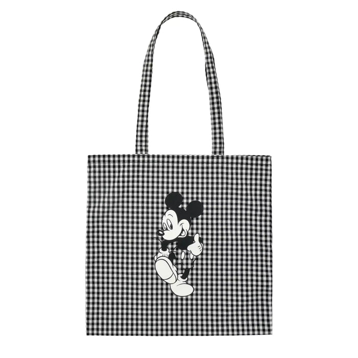 JDS - TOTE BAG Collection x Mickey Mouse Gingham Check Flat Tote Bag