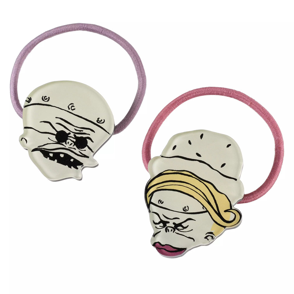 JDS -  2025 Tim Burton's The Nightmare Before Christmas x Dr. Finkelstein & Jewel "Die-Cut Face" Hair Ponytail Set  (Release Date: Sept 16, 2025)