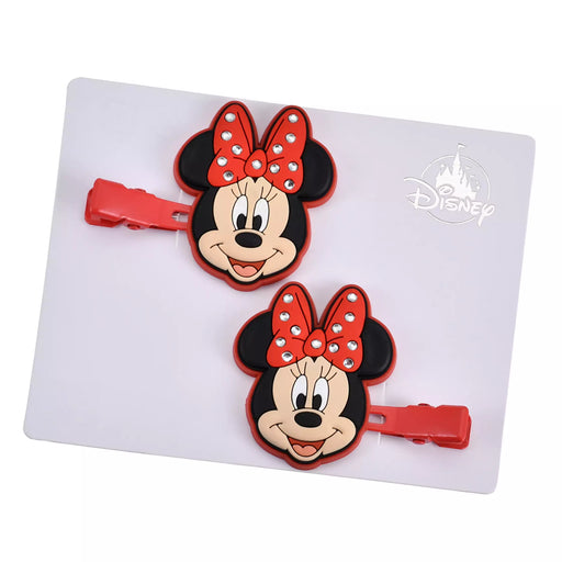 JDS - MAEGAMI Hair Zakka x Minnie Mouse Hair Clip Set, Colored Clips, Sparkly