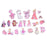 JDS - Sticker Collection x Disney Character Stickers, Clear, Peel-and-Stick, Pink, Die-Cut