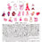 JDS - Sticker Collection x Disney Character Stickers, Clear, Peel-and-Stick, Pink, Die-Cut
