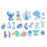 JDS - Sticker Collection x Disney Character Stickers, Clear, Peel-and-Stick, Blue, Die-Cut