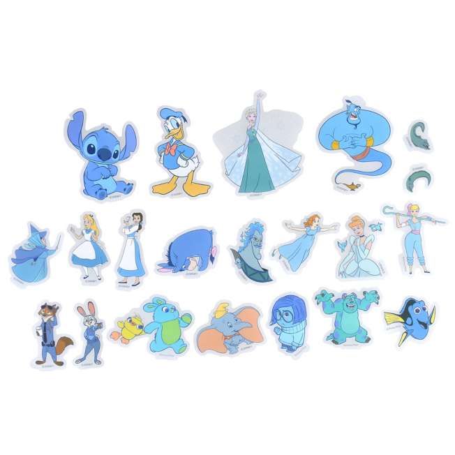 JDS - Sticker Collection x Disney Character Stickers, Clear, Peel-and-Stick, Blue, Die-Cut