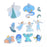 JDS - Sticker Collection x Disney Character Stickers, Clear, Peel-and-Stick, Blue, Die-Cut