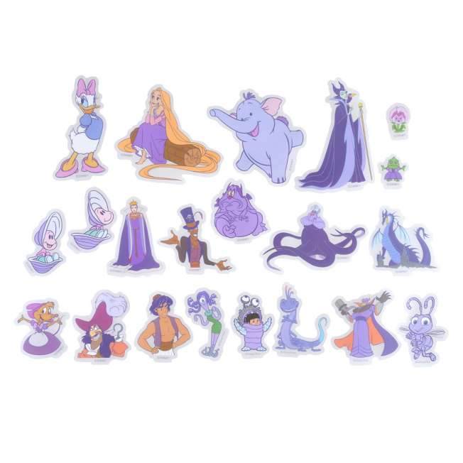 JDS - Sticker Collection x Disney Character Stickers, Clear, Peel-and-Stick, Purple, Die-Cut