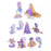 JDS - Sticker Collection x Disney Character Stickers, Clear, Peel-and-Stick, Purple, Die-Cut