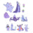 JDS - Sticker Collection x Disney Character Stickers, Clear, Peel-and-Stick, Purple, Die-Cut