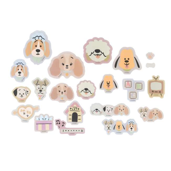 JDS - Sticker Collection x Cute Disney Dog Clear Peel-and-Stick Stickers