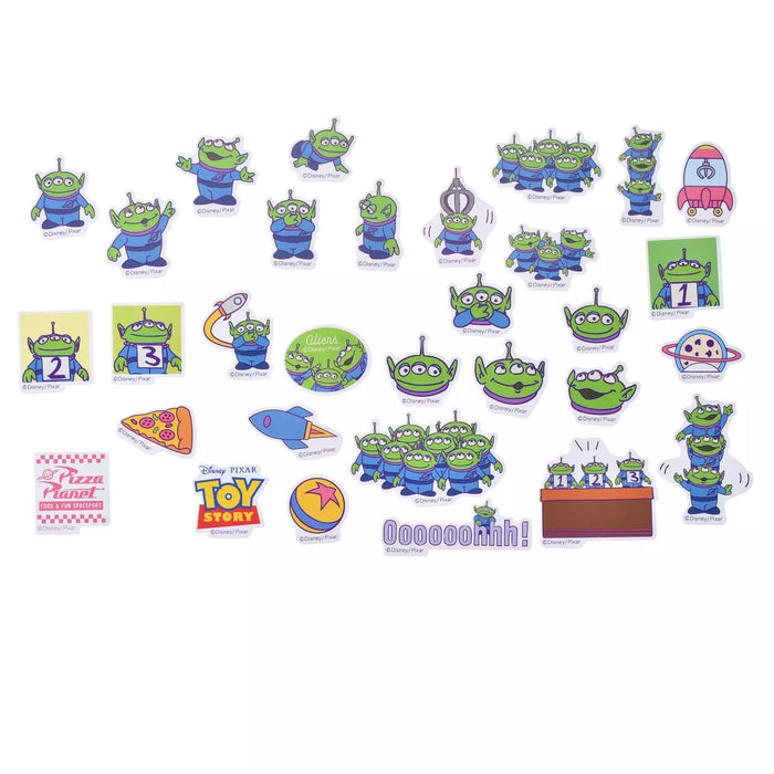 JDS - Sticker Collection Little Green Men/Alien Stickers Flakes Case with Chain