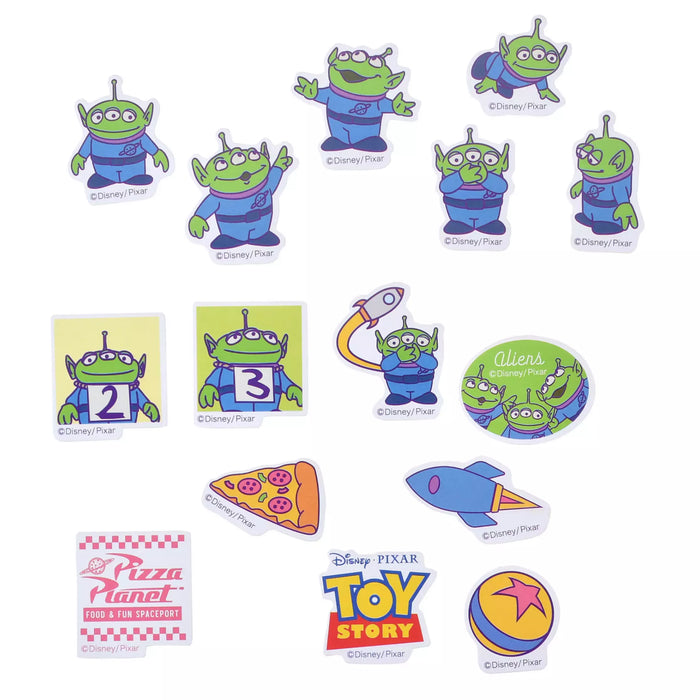 JDS - Sticker Collection Little Green Men/Alien Stickers Flakes Case with Chain