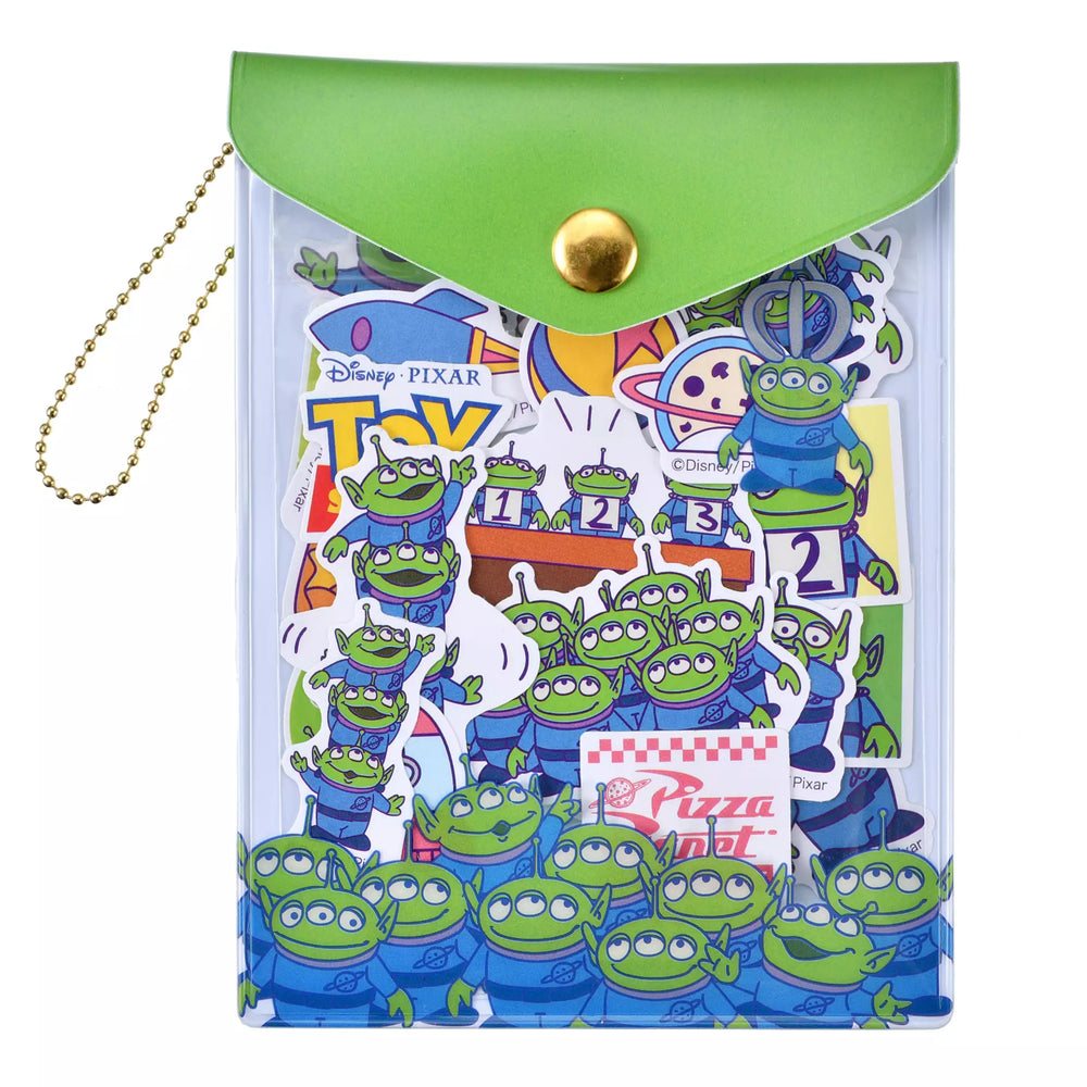 JDS - Sticker Collection Little Green Men/Alien Stickers Flakes Case with Chain