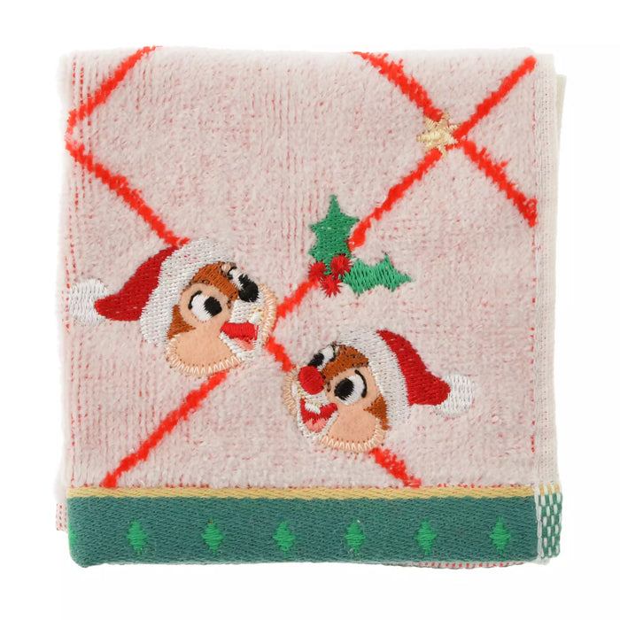 JDS -  2025 Disney Christmas Mickey & Friends x Chip & Dale "Diagonal Grid" Mini Towel (Release Date: Nov 4, 2025)