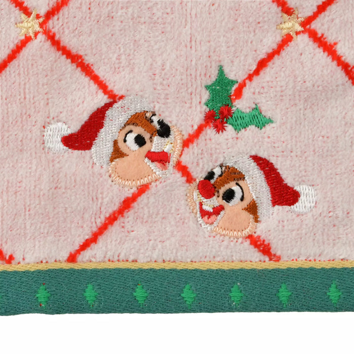JDS -  2025 Disney Christmas Mickey & Friends x Chip & Dale "Diagonal Grid" Mini Towel (Release Date: Nov 4, 2025)