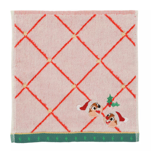 JDS -  2025 Disney Christmas Mickey & Friends x Chip & Dale "Diagonal Grid" Mini Towel (Release Date: Nov 4, 2025)