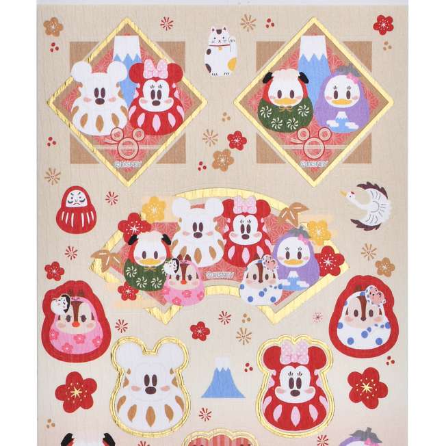 JDS - NEW YEAR Daruma 2026 Collection x Mickey & Friends "Washi Style" Stickers (Release Date: Dec 2, 2025)