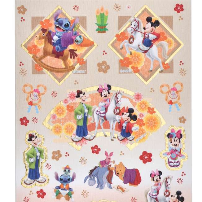 JDS - Zodiac Horse 2026 Disney Character "Washi Style" Stickers (Release Date: Dec 2, 2025)