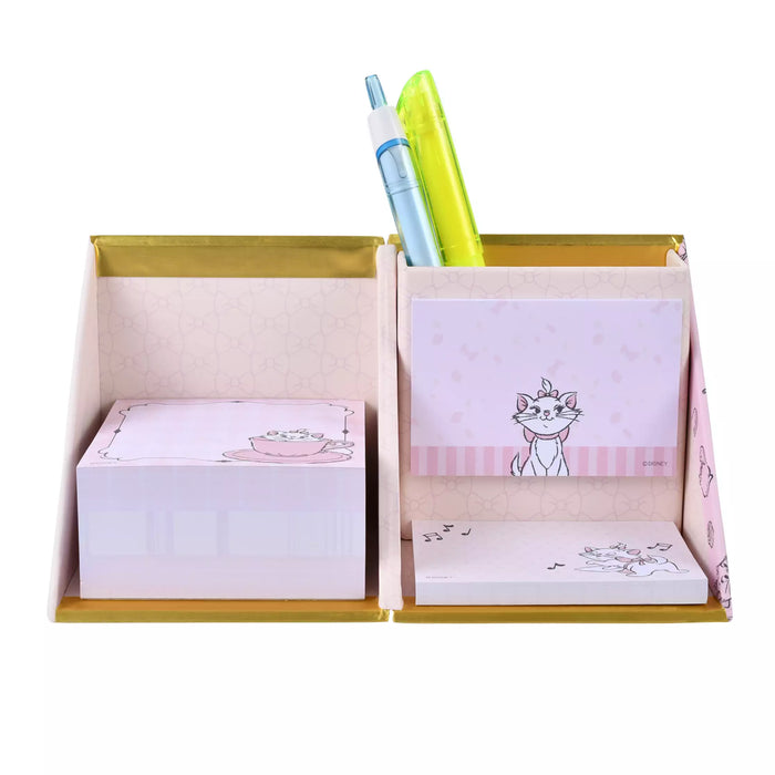 JDS - Marie The Aristocats "Foil Stamping" Sticky Notes/Memo Pad with Pen Stand