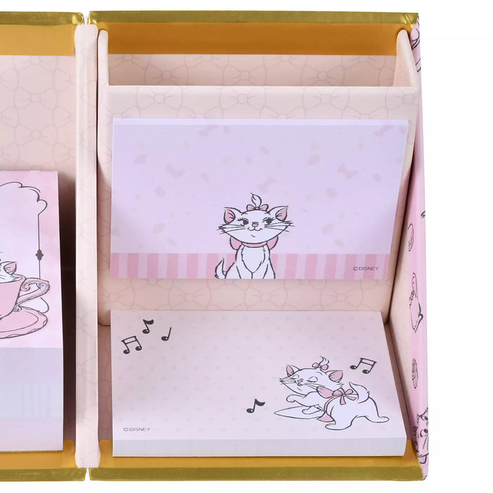 JDS - Marie The Aristocats "Foil Stamping" Sticky Notes/Memo Pad with Pen Stand
