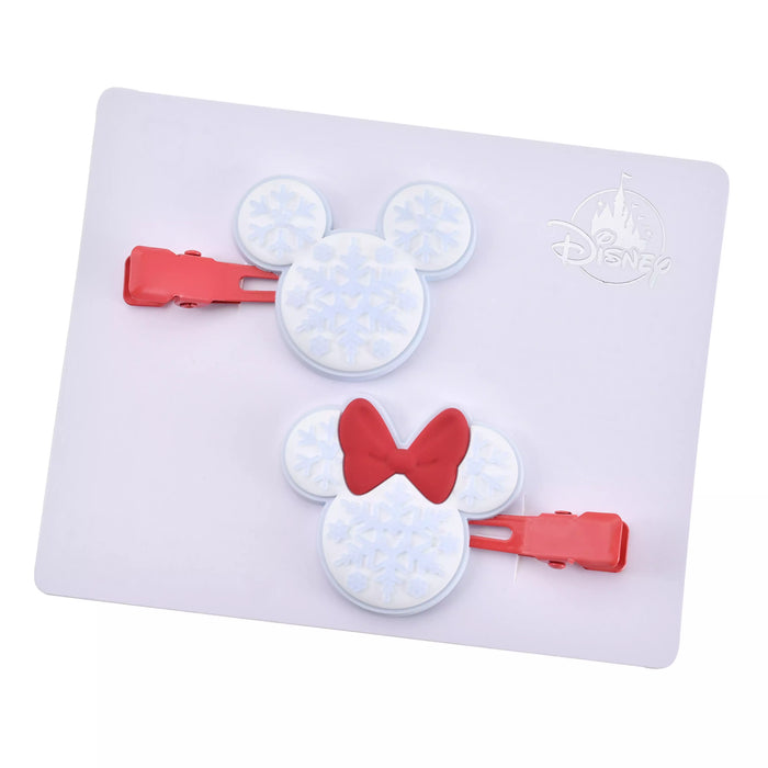 JDS - MAEGAMI Hair Zakka x Mickey & Minnie Hair Clip Set, Color Clips, Snowflake
