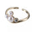 JDS - Mickey Mouse Ring, Curved Ring with Pearl Icon and Stone