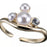 JDS - Mickey Mouse Ring, Curved Ring with Pearl Icon and Stone