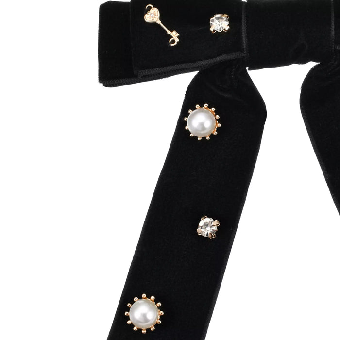 JDS - Doorknob  Hair Ponytail Ribbon Pearl & Stone Random