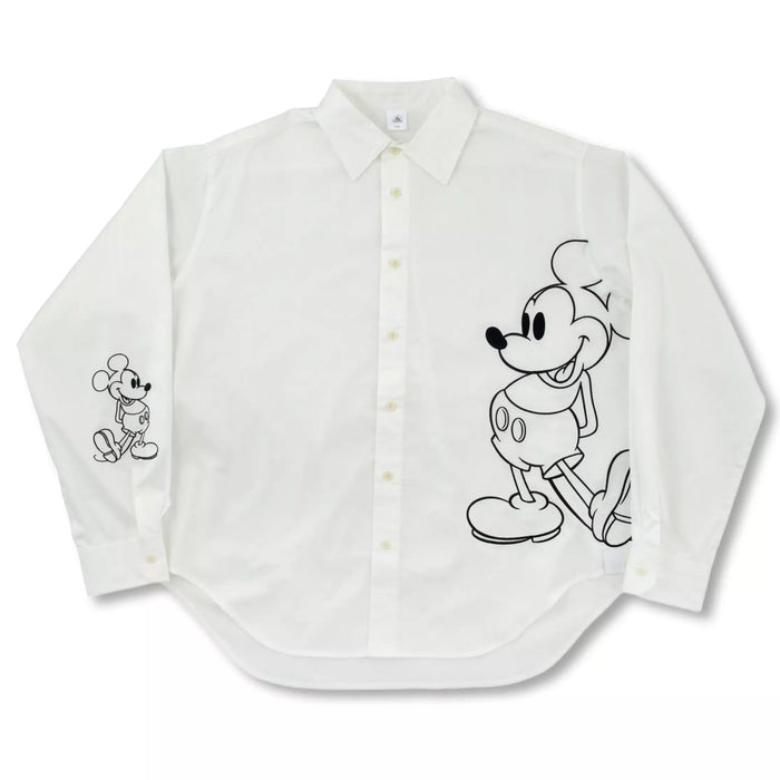 JDS - Magical Label x Mickey Mouse Long Sleeve Shirt for Adults, Monotone Embroidery, Standing Pose, White (Release Date: Oct 31, 2025)