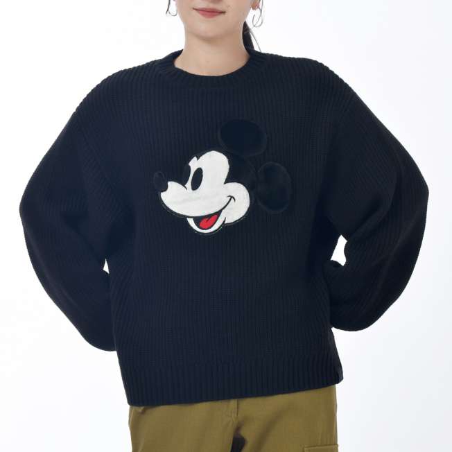 JDS - Magical Label x Mickey Mouse Long Sleeve Sweater in Black Faux Fur for Adults (Release Date: Oct 31, 2025)