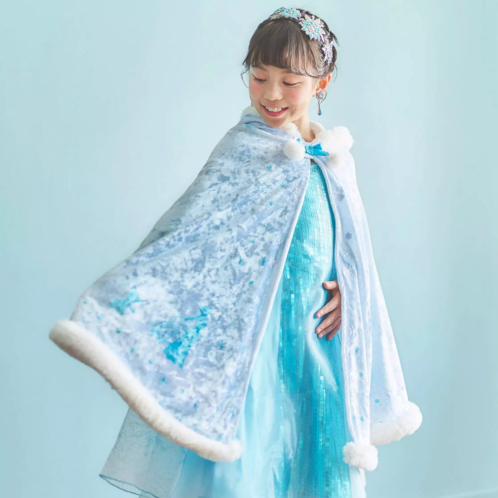JDS - Elsa & Olaf Kids' Cape with Hood and Tiara, Embroidered, Blue (Release Date: Oct 21, 2025)