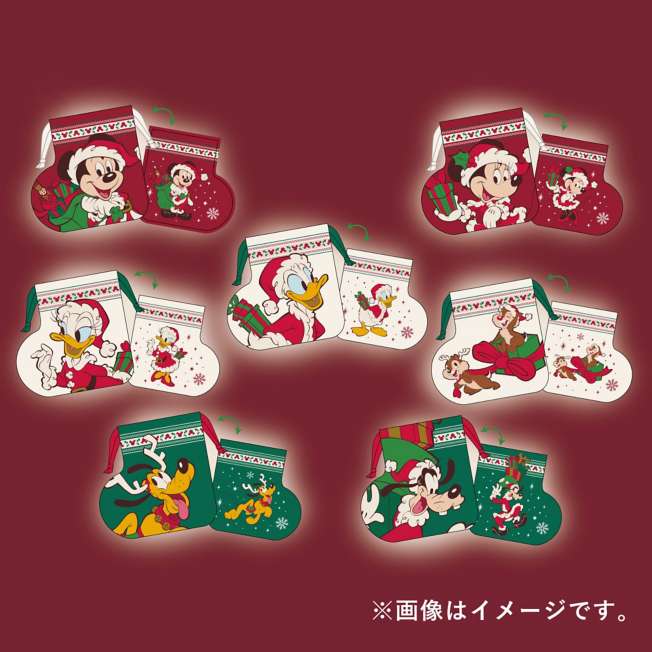 JDS -  2025 Disney Christmas Mickey & Friends x Mickey & Friends Secret Drawstring Bag Boot Shaped (Release Date: Nov 4, 2025)