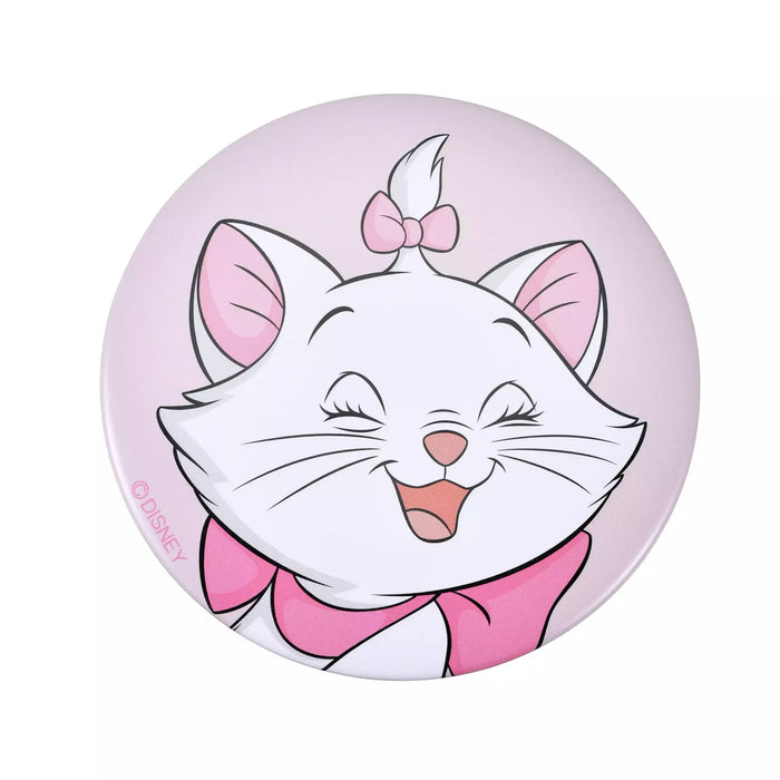 JDS - Marie The Aristocats Pouch Keychain with Button Badge, Clear Window, Fluffy and Heart-Pounding