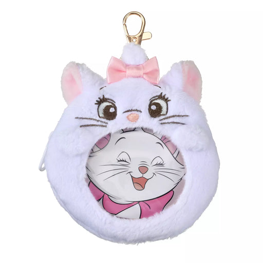 JDS - Marie The Aristocats Pouch Keychain with Button Badge, Clear Window, Fluffy and Heart-Pounding