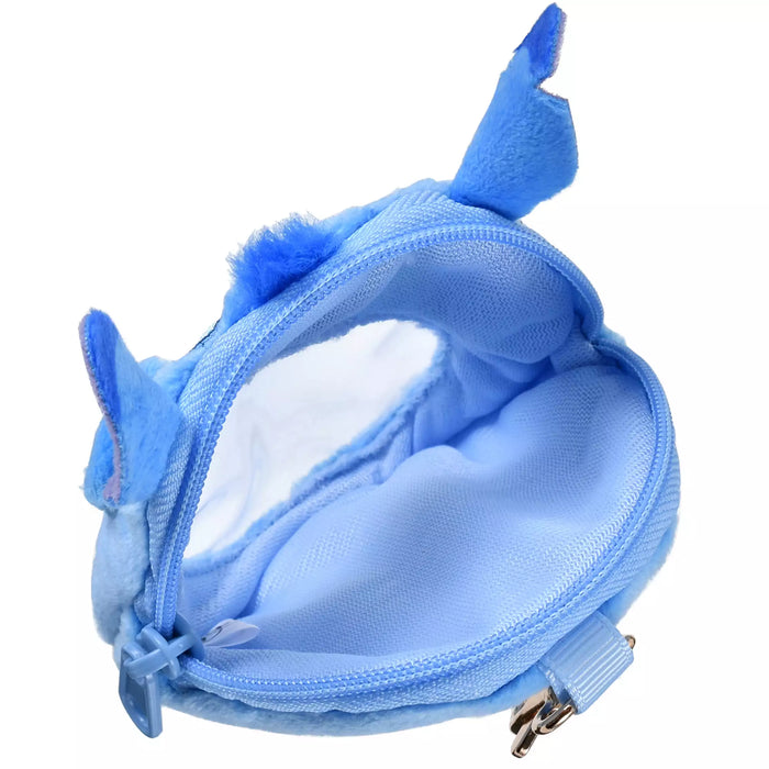 JDS - Stitch Pouch Keychain with Button Badge, Clear Window, Fluffy and Heart-Pounding
