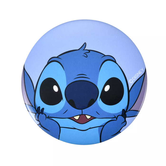 JDS - Stitch Pouch Keychain with Button Badge, Clear Window, Fluffy and Heart-Pounding