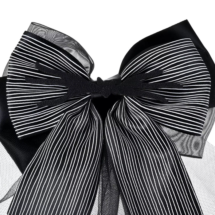 JDS -  2025 Tim Burton's The Nightmare Before Christmas x Jack Skellington Triple Ribbon Hair Clip Badge (Release Date: Sept 16, 2025)